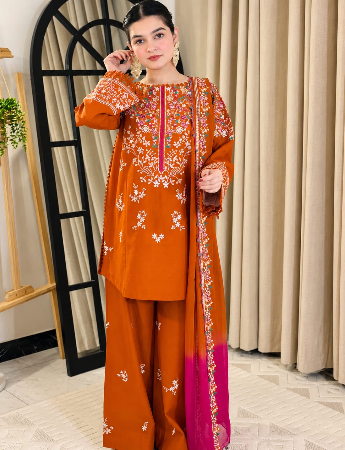 Zarqa Amber - 3 Piece Embroidered Dress